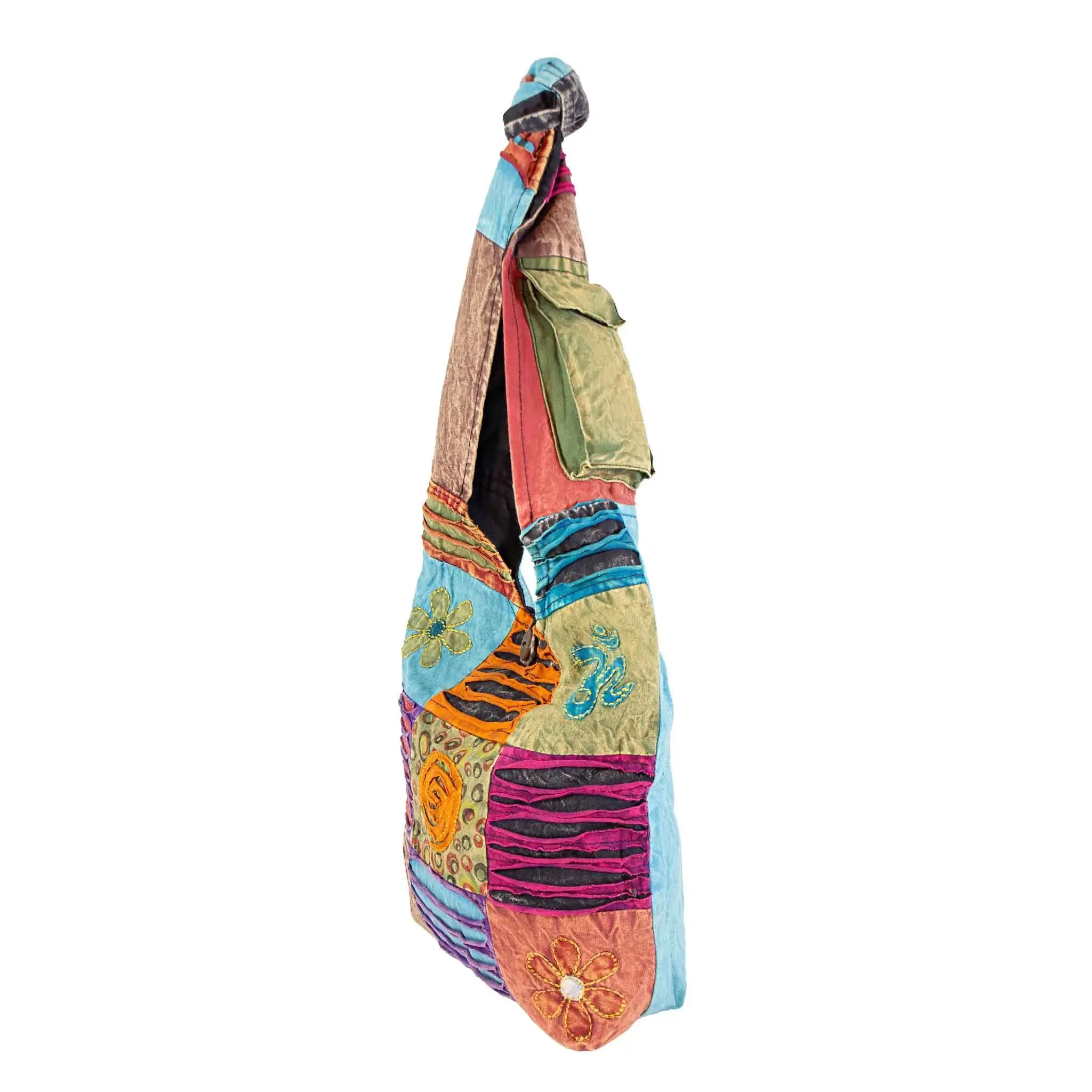 Om Peace and Flower Shoulder Bag