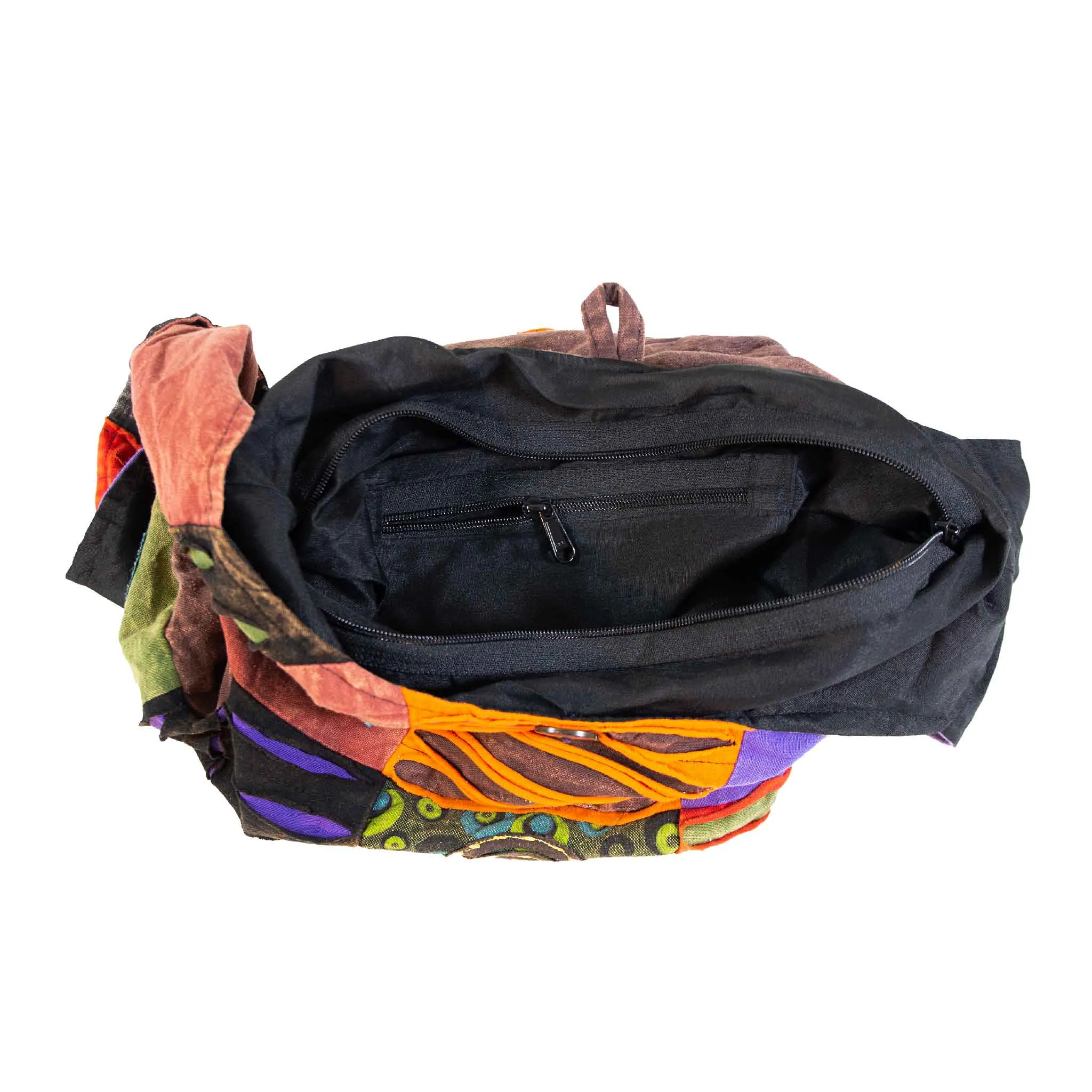 Om Peace and Flower Shoulder Bag