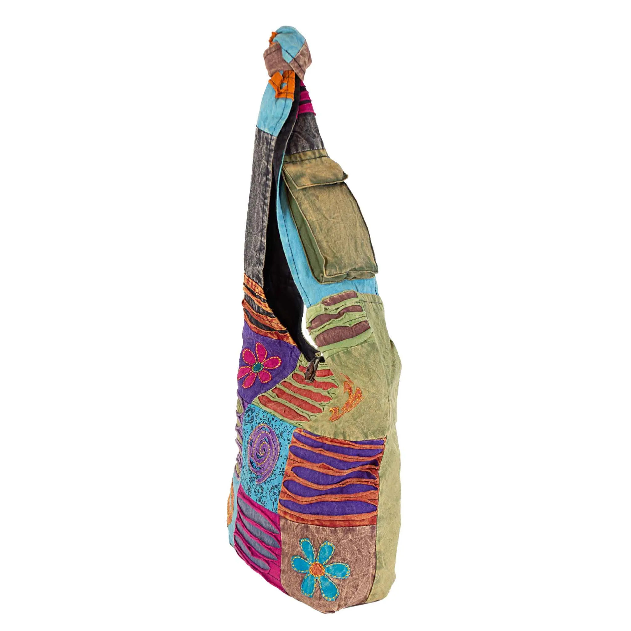 Om Peace and Flower Shoulder Bag