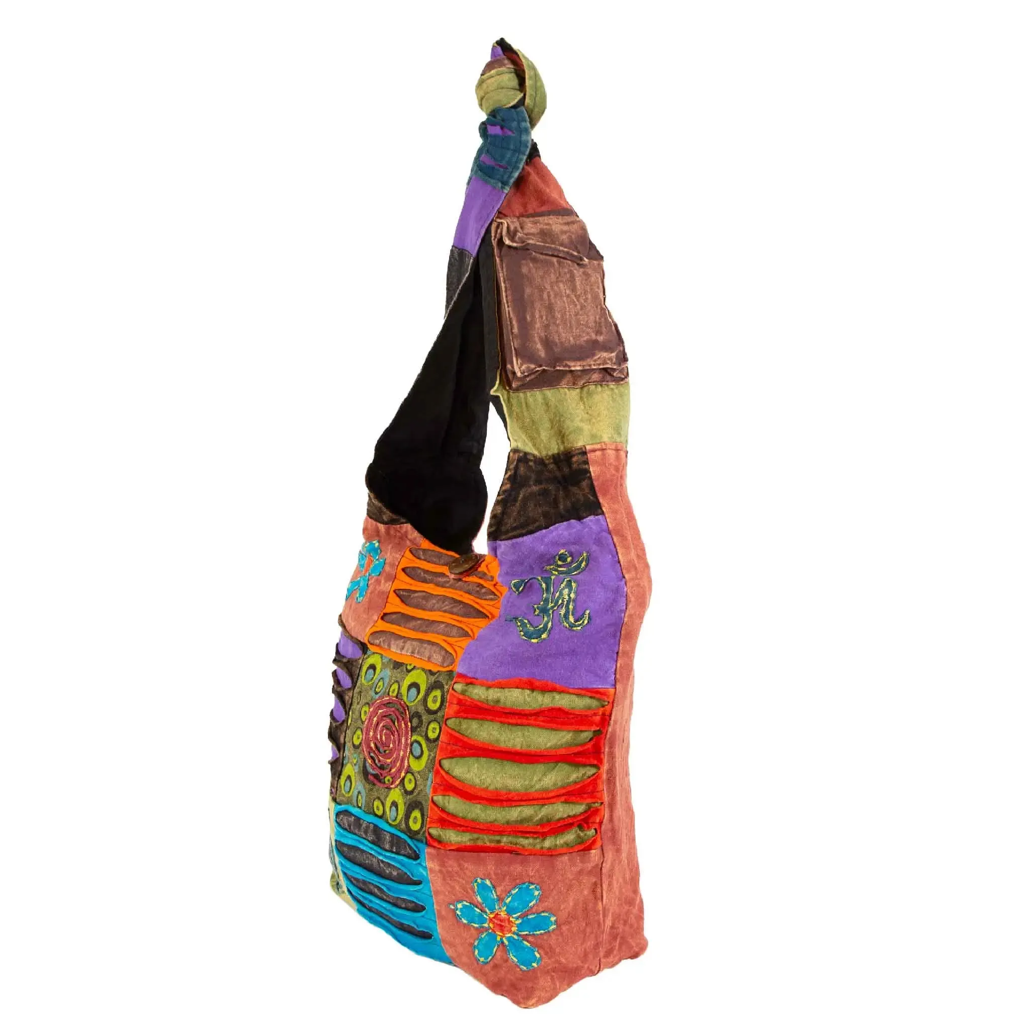 Om Peace and Flower Shoulder Bag