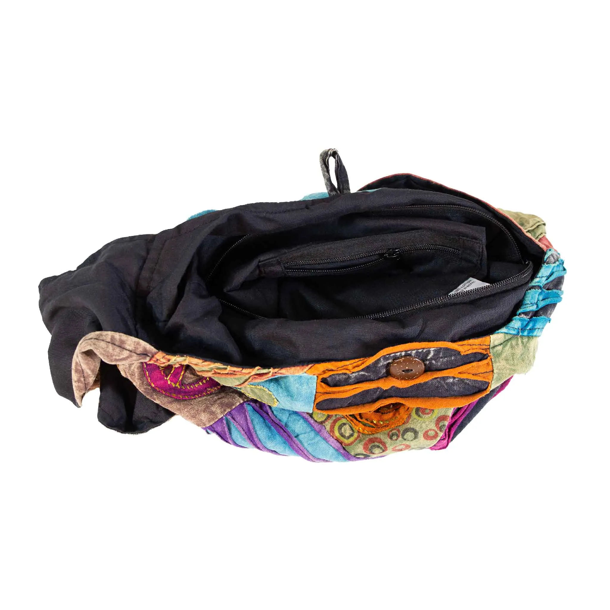 Om Peace and Flower Shoulder Bag