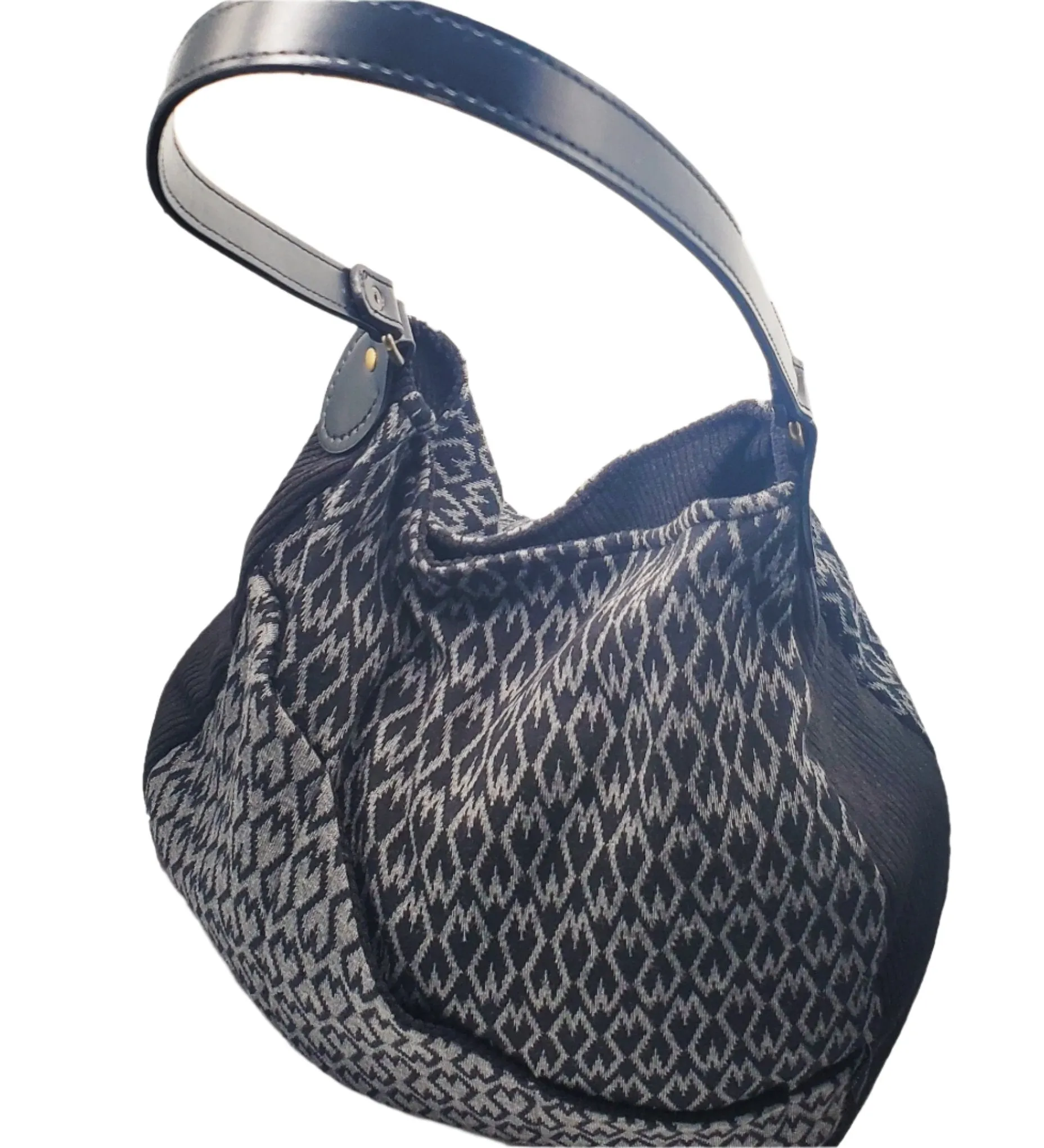 Organic cotton Patchwork bag -  Black loveheart