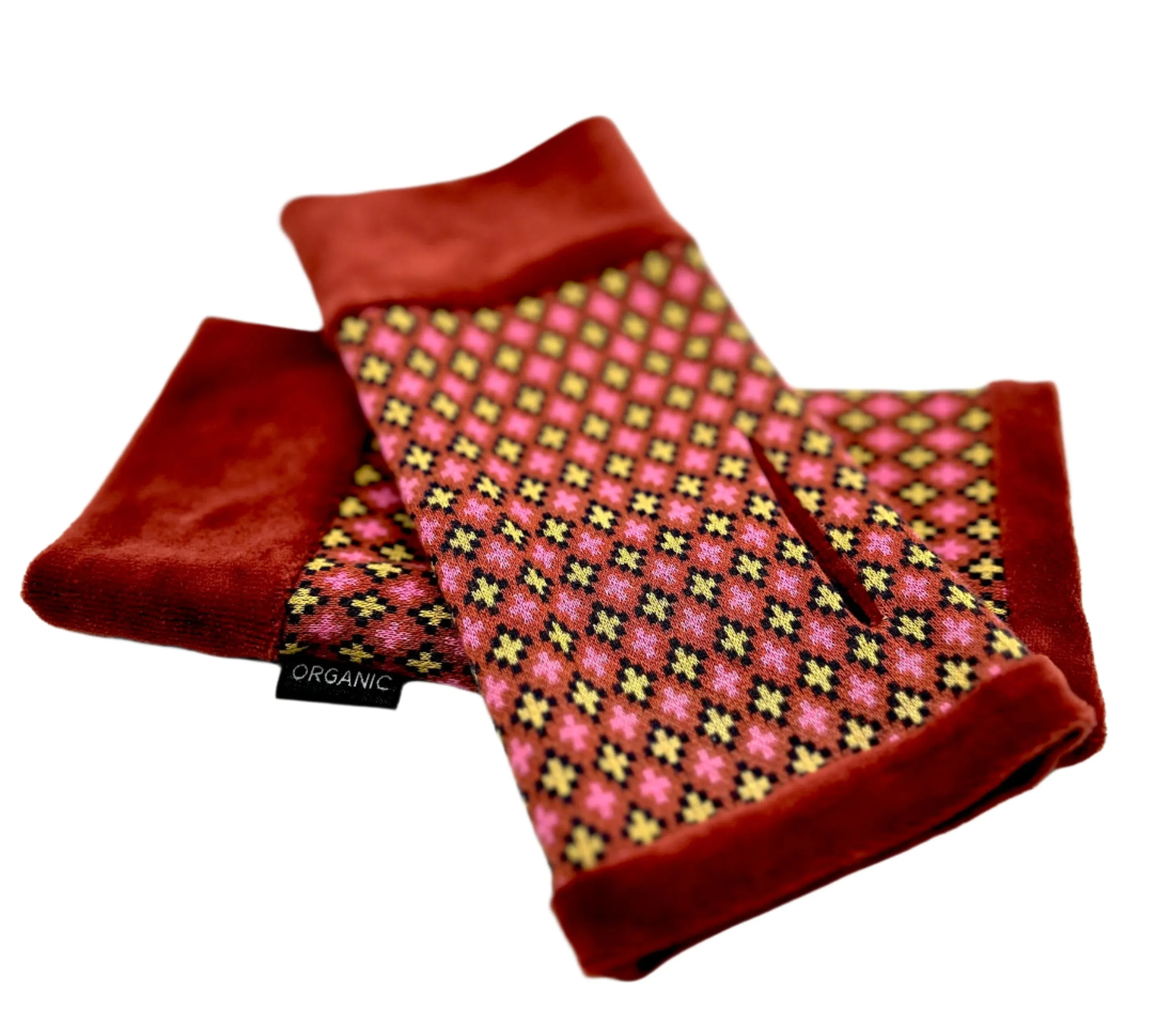 Organic cotton Patchwork bag - vintage rusts