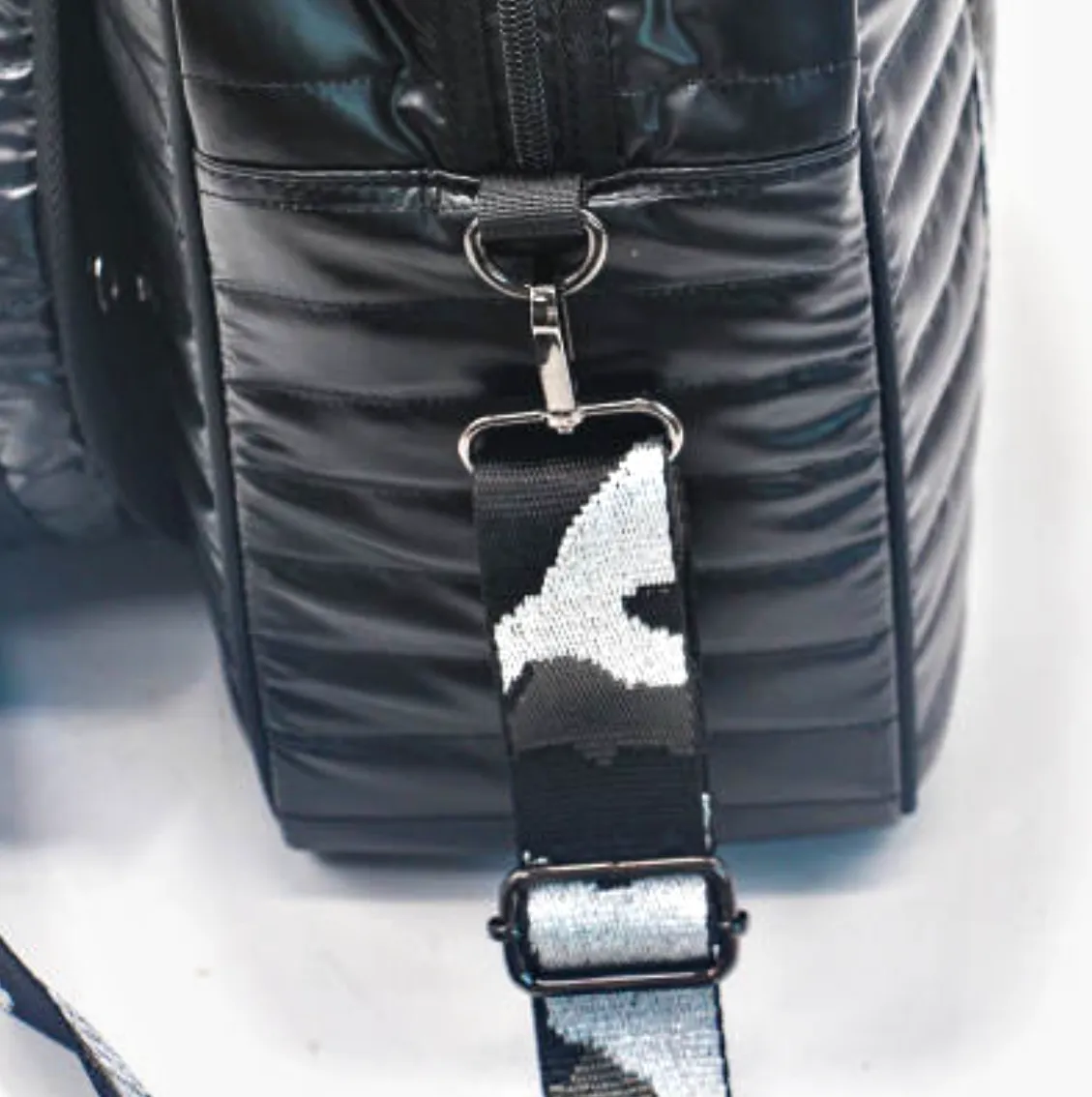 Pickleball Luxe Black and Camo Puffer Bag
