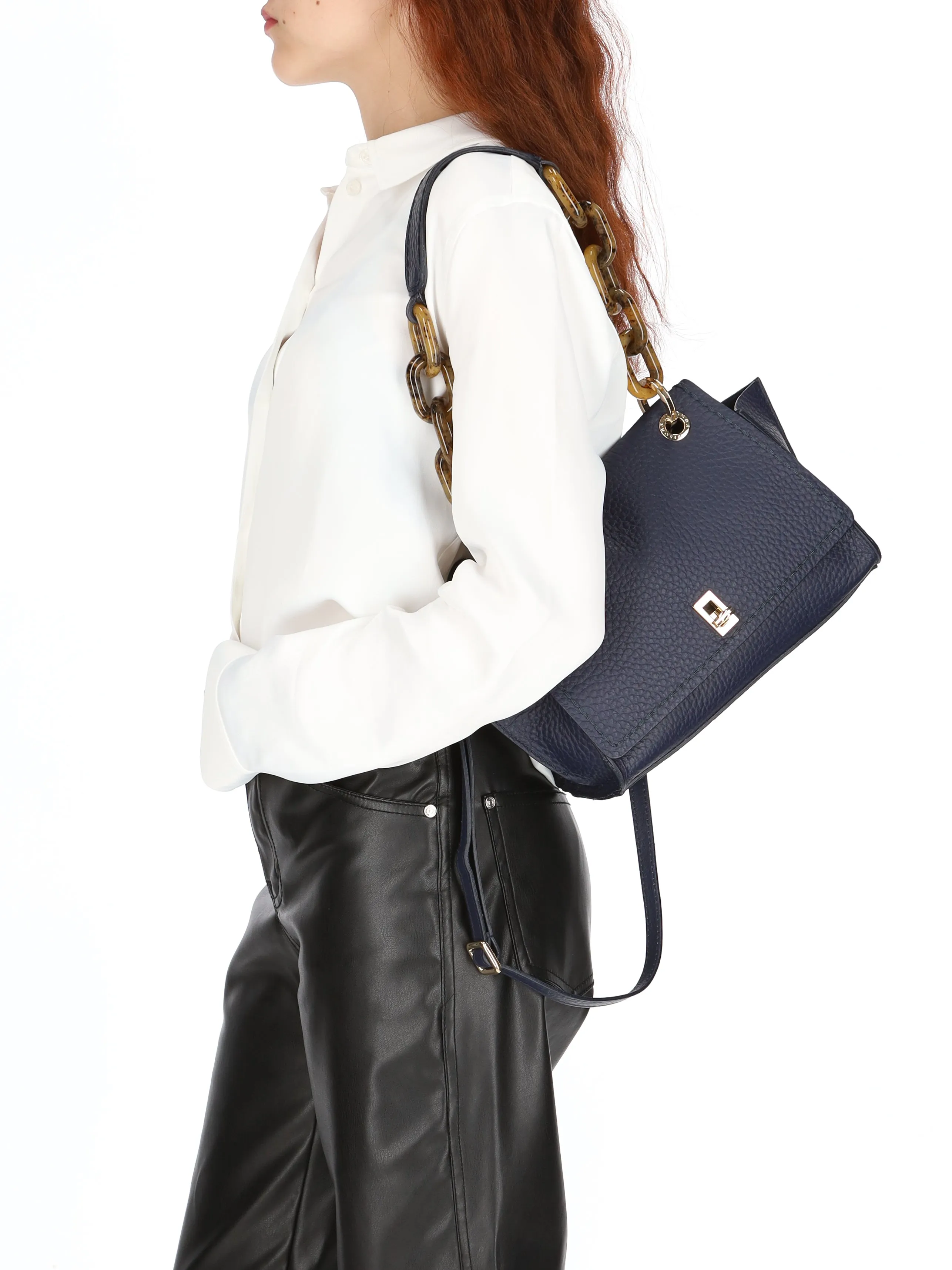 Plinio Visonà AMBRA Cream Leather Shoulder Bag