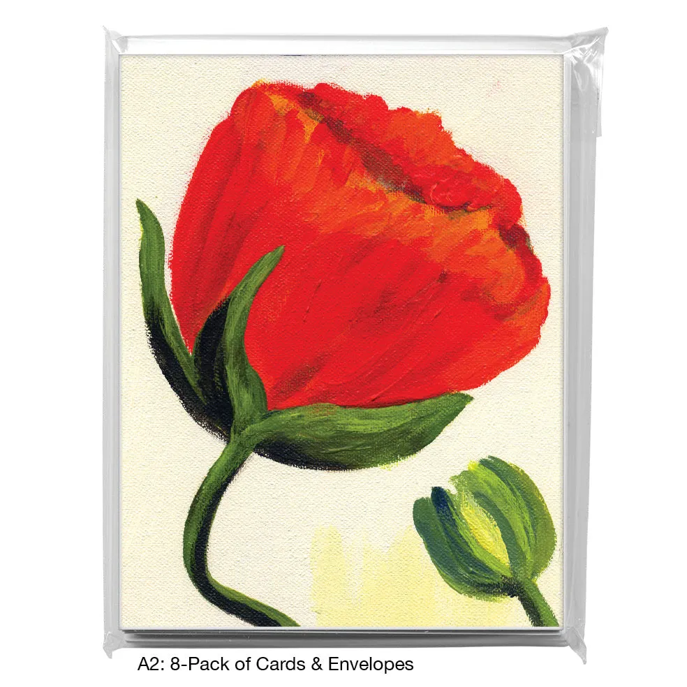 Poppy On White Trio, Greeting Card (7492AB)