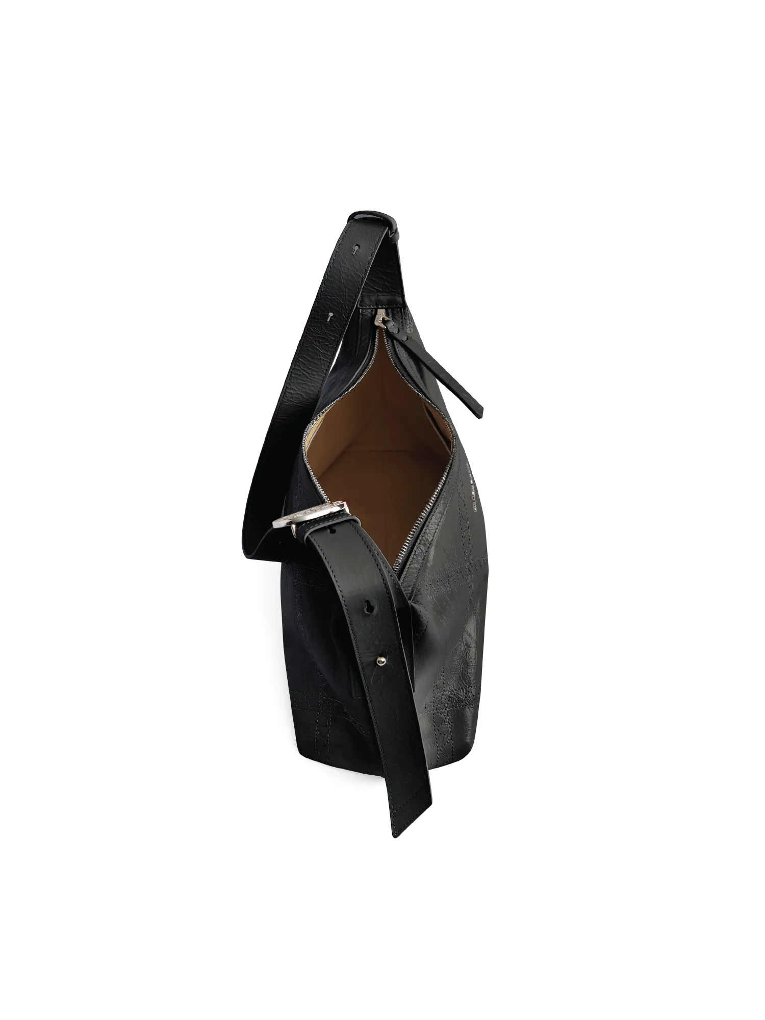 Ruched Shoulder Bag - Black