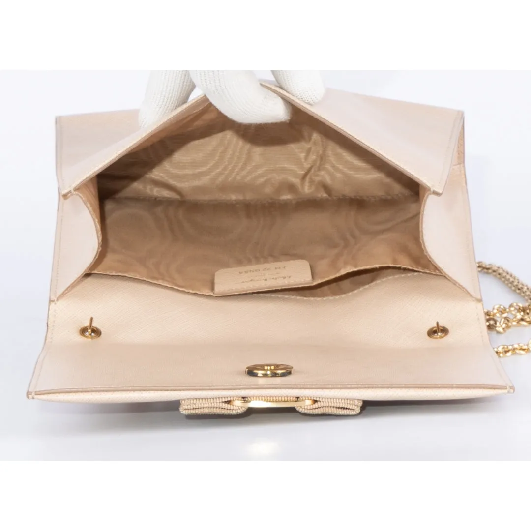 Salvatore Ferragamo Beige Leather Vara Bow Crossbody Bag
