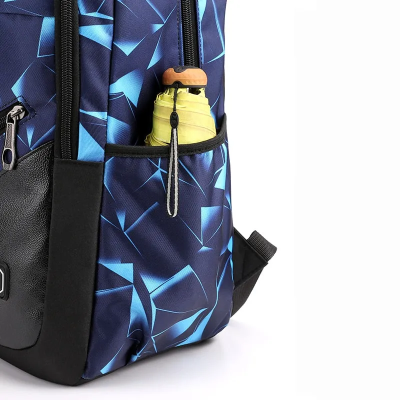 School Backpack External USB Charge