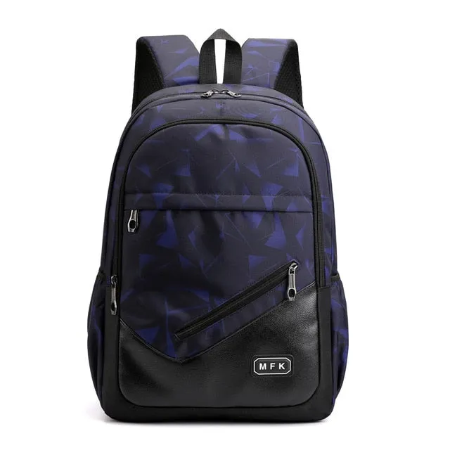 School Backpack External USB Charge