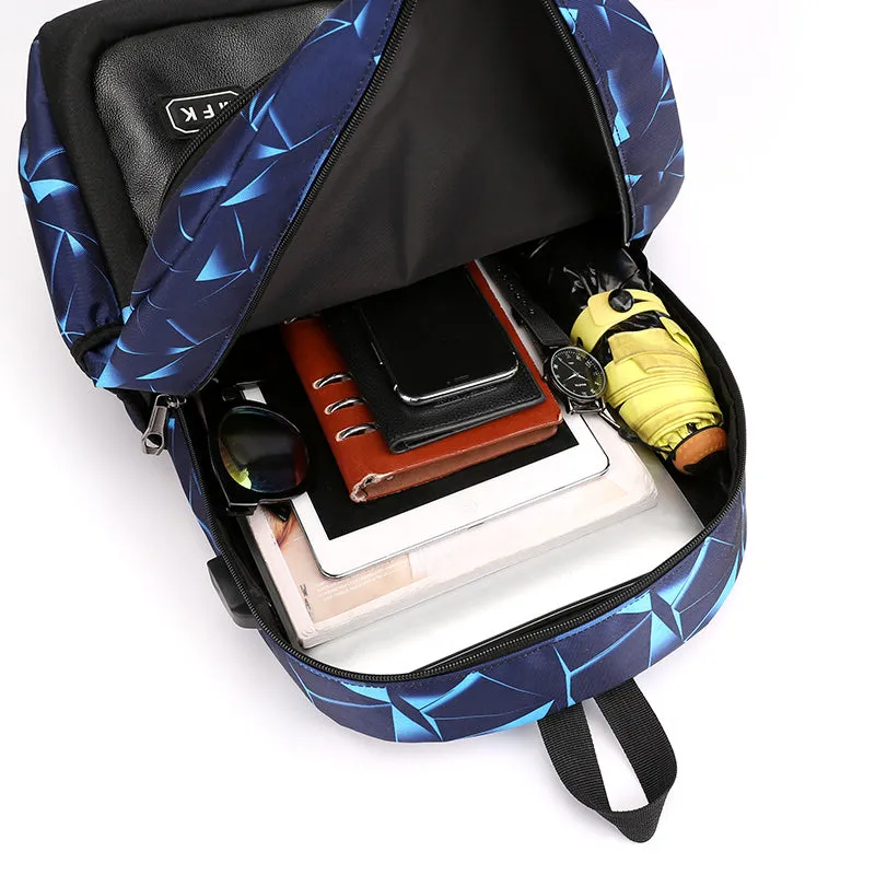 School Backpack External USB Charge