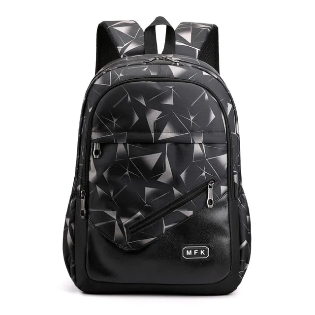 School Backpack External USB Charge