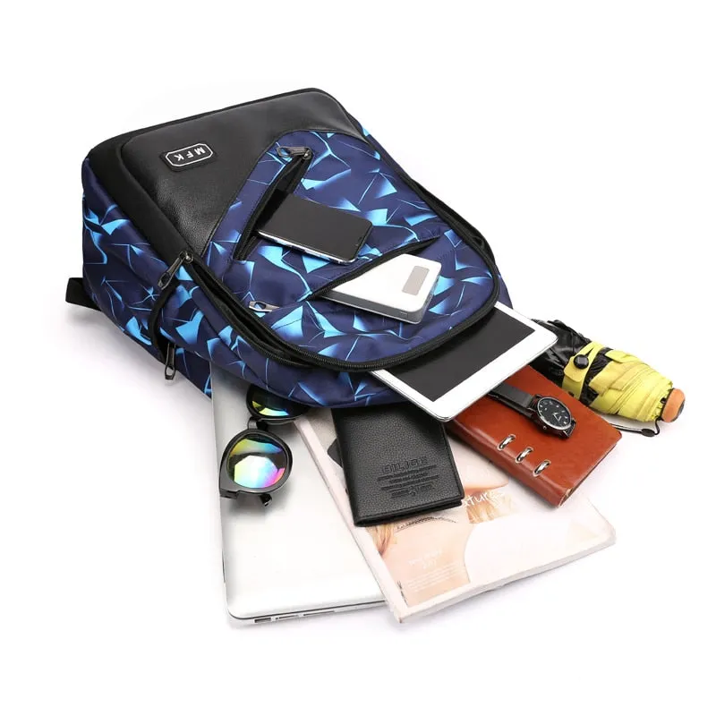 School Backpack External USB Charge