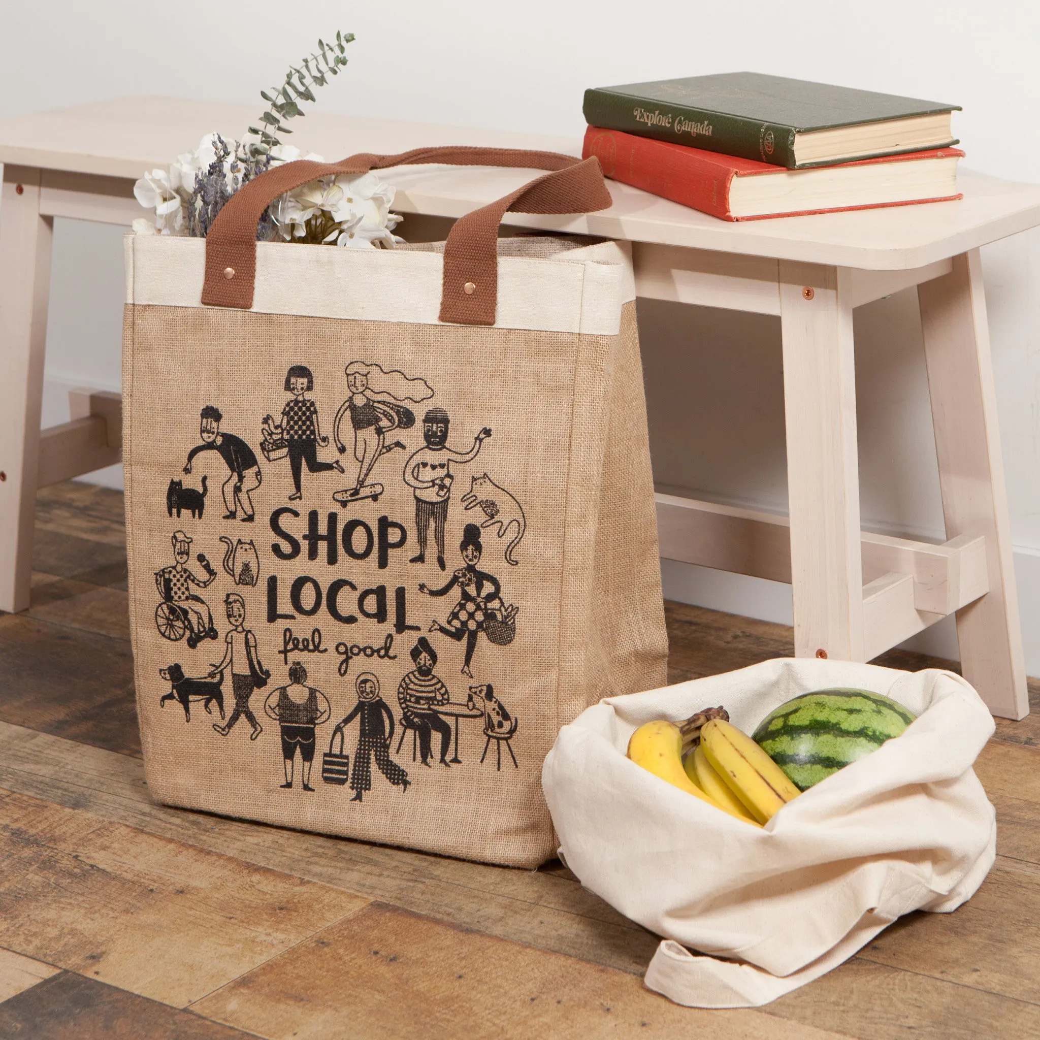 Shop Local Shopping Tote Laminated Lining