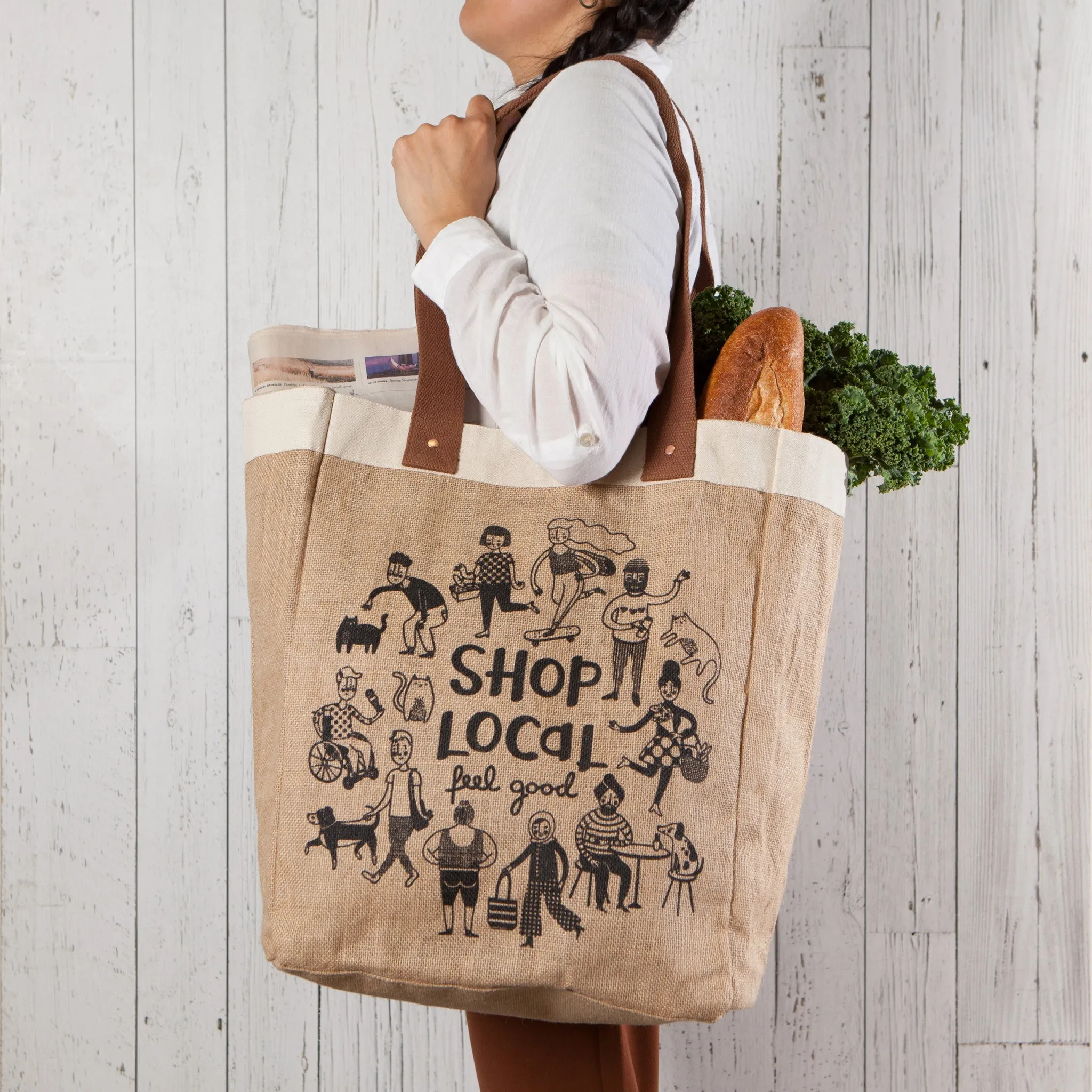 Shop Local Shopping Tote Laminated Lining