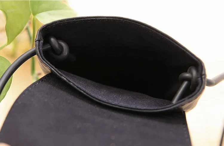 Small Black Leather Womens Crossbody Phone Bags Shoulder Bag Purse for Women