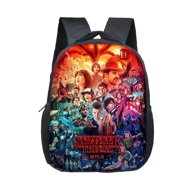 Stranger Things Backpack Printed Children's Backpack Burden Reduction Spine Protection Small Bookbag