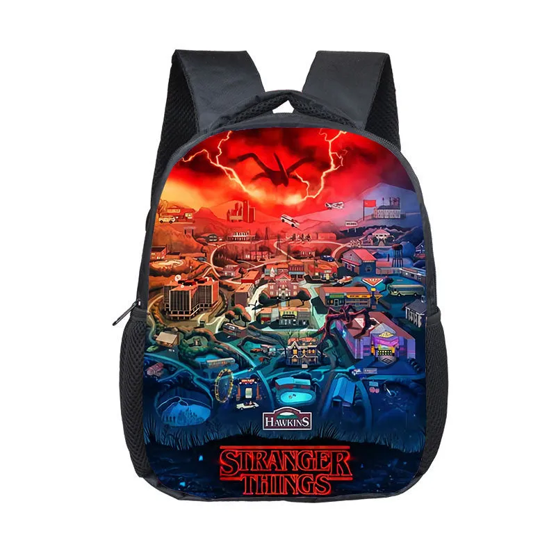 Stranger Things Backpack Printed Children's Backpack Burden Reduction Spine Protection Small Bookbag