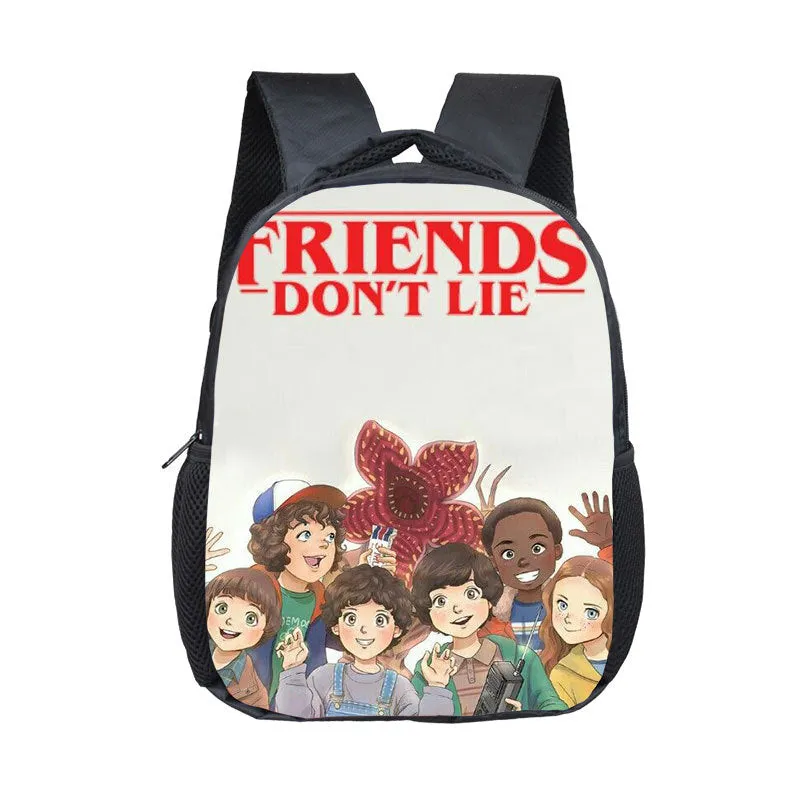 Stranger Things Backpack Printed Children's Backpack Burden Reduction Spine Protection Small Bookbag