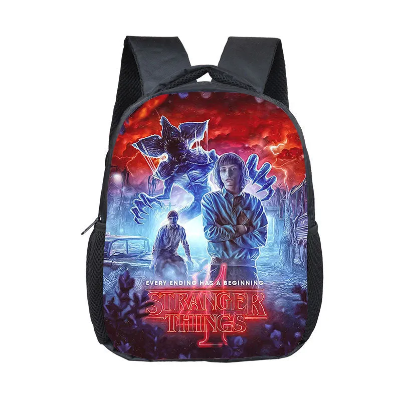 Stranger Things Backpack Printed Children's Backpack Burden Reduction Spine Protection Small Bookbag