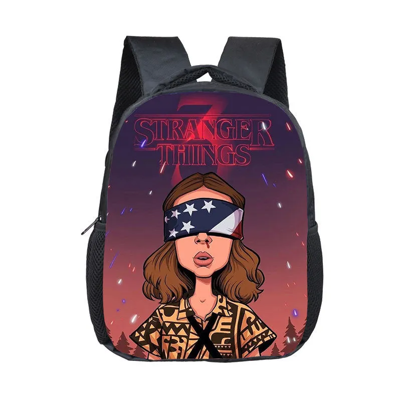 Stranger Things Backpack Printed Children's Backpack Burden Reduction Spine Protection Small Bookbag