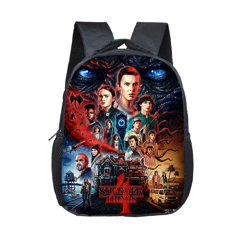 Stranger Things Backpack Printed Children's Backpack Burden Reduction Spine Protection Small Bookbag