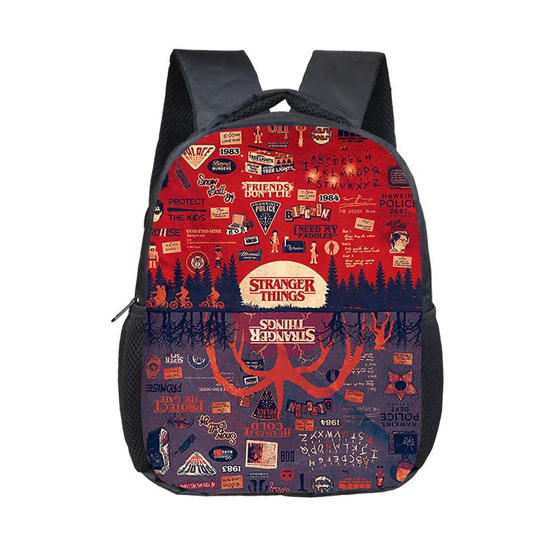 Stranger Things Backpack Printed Children's Backpack Burden Reduction Spine Protection Small Bookbag