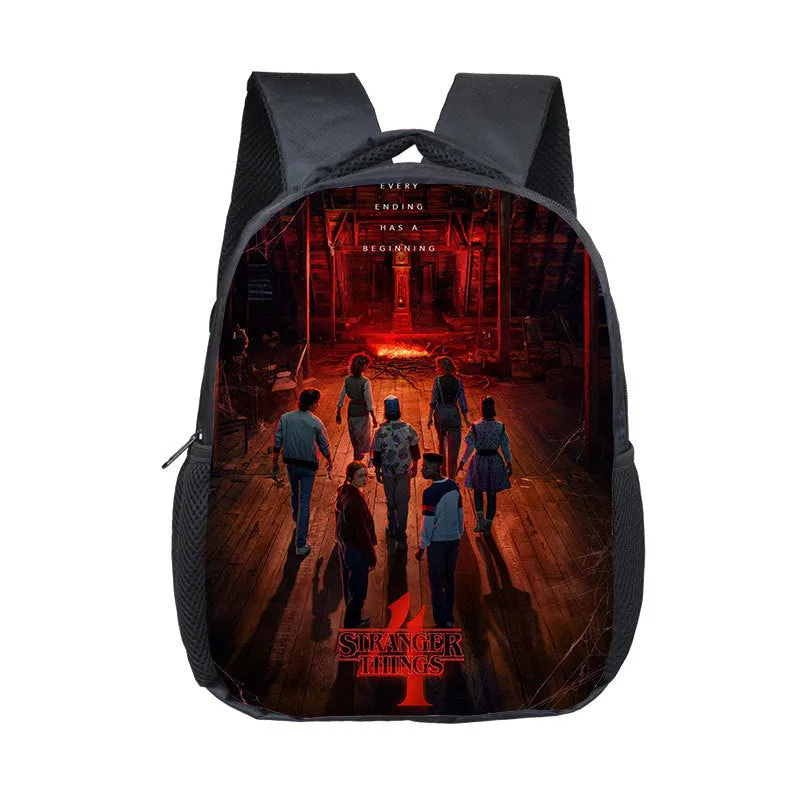 Stranger Things Backpack Printed Children's Backpack Burden Reduction Spine Protection Small Bookbag