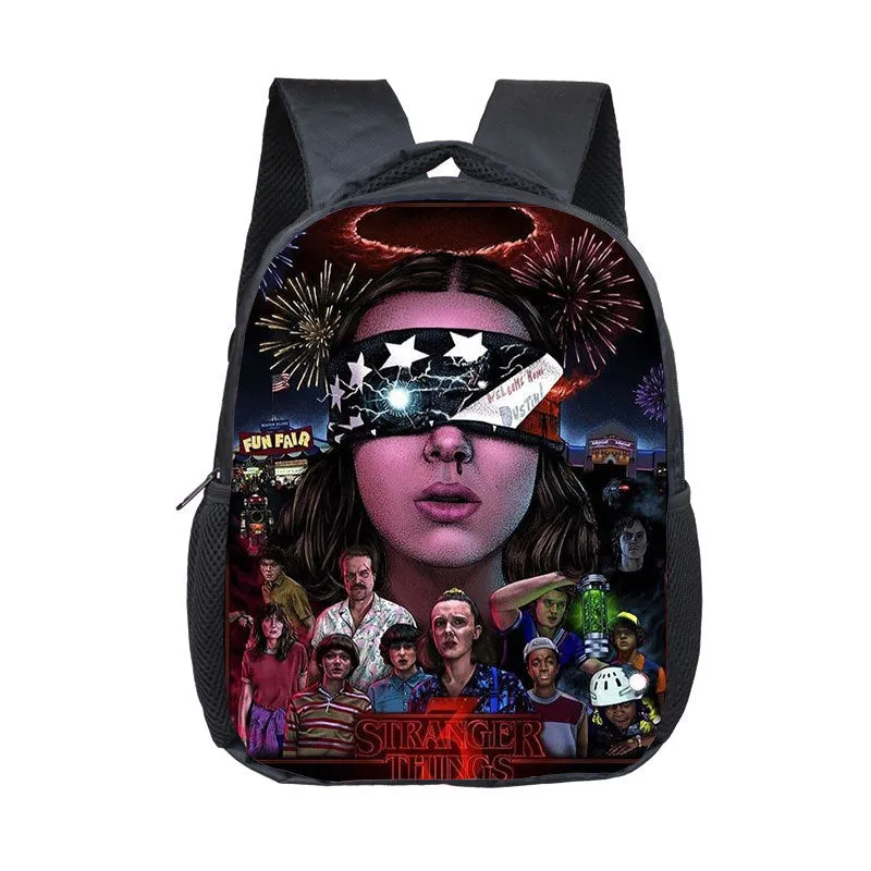 Stranger Things Backpack Printed Children's Backpack Burden Reduction Spine Protection Small Bookbag