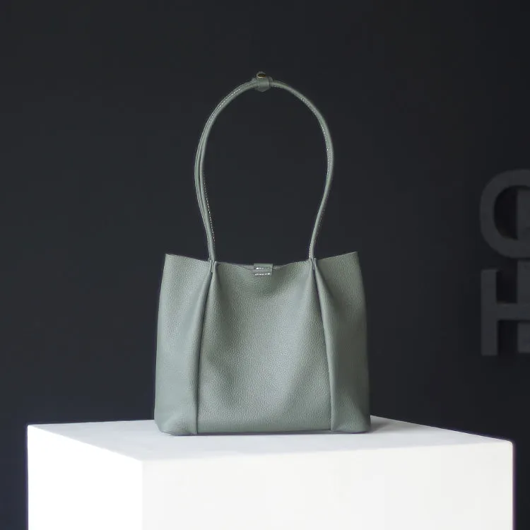 Stylish Ladies Green Leather Tote Bag Soft Leather Handbags