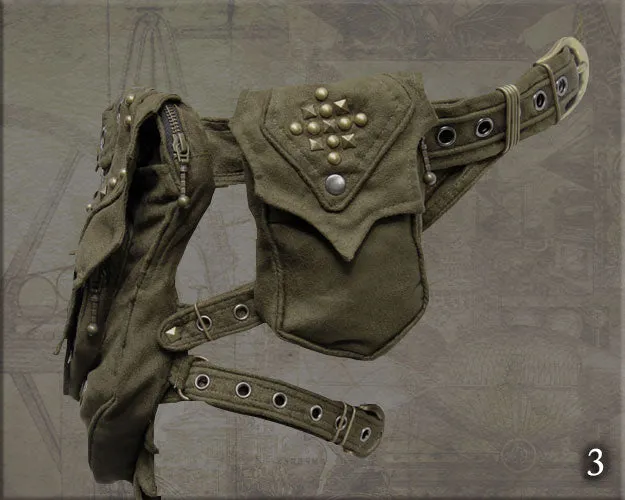 Wizard Hip Belt - with studs and small device pocket